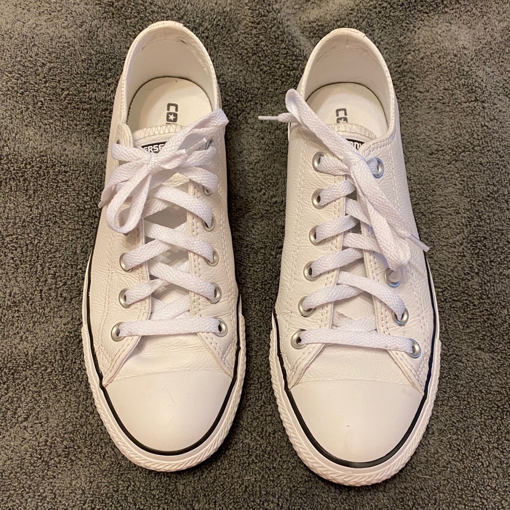Converse White Low Top Leather Sneakers